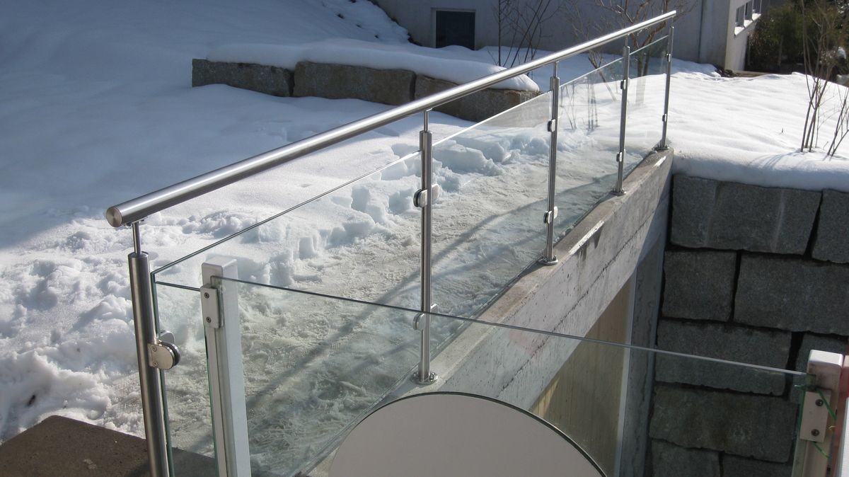 Sistema de verja de cristal del balaustre residencial para la altura de la terraza 900m m -1200mm
